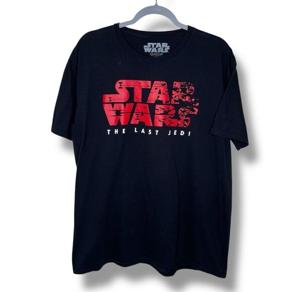 Star Wars The Last Jedi Black T-Shirt Crew Neck Short Sleeve Cotton Men Size XL - Picture 1 of 10